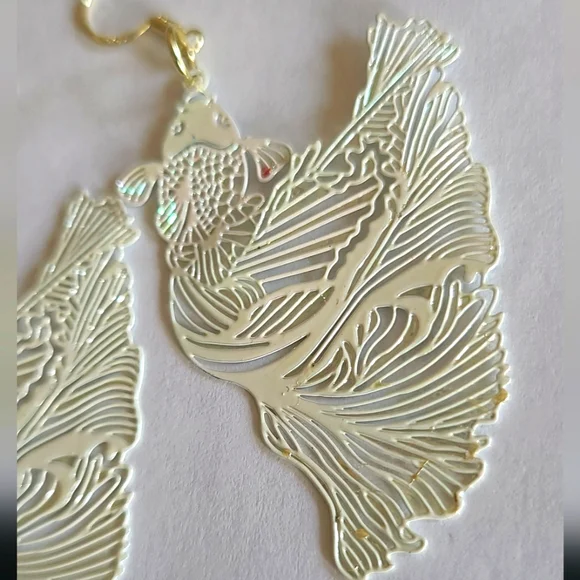 Hand Crafted Koi Fish Earrings - Picture 3 of 3